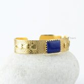 Lapis Lazuli Bracelet - Pure Silver - Handcrafted Bracelet - 12x16mm Cushion - Natural Stone - Jewelry For Designer